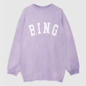 Anine Bing Sweatshirts | Anine Bing Tyler Sweatshirt in Washed Lavender